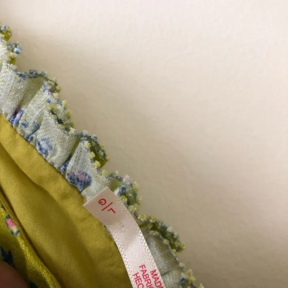 Free People Sweet Hearts Midi Dress  Citronelle Combo Cottagecore Size L - Picture 10 of 11